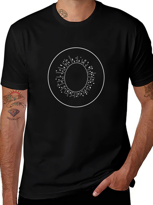 Abstract Circle Graphic Tee - Modern Casual Style